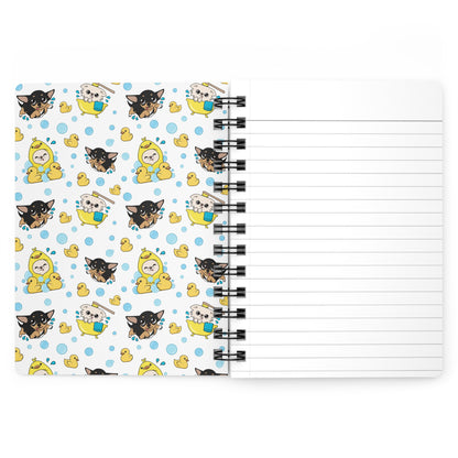 Chihuahua Bath Time Pattern Spiral Journal – Calm Little Moments