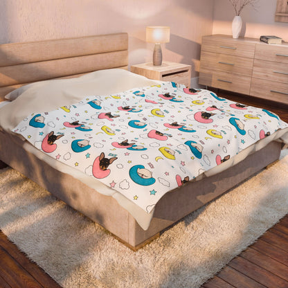 Cedric & Maya Nap Time Pattern Velveteen Plush Blanket