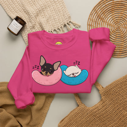 Nap Time Chihuahuas Unisex Crewneck Sweatshirt – Cozy Sibling Naps