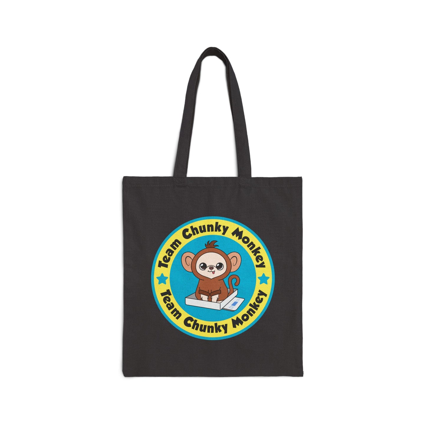 Team Chunky Monkey Badge Cotton Tote Bag – Cheerful Team Spirit