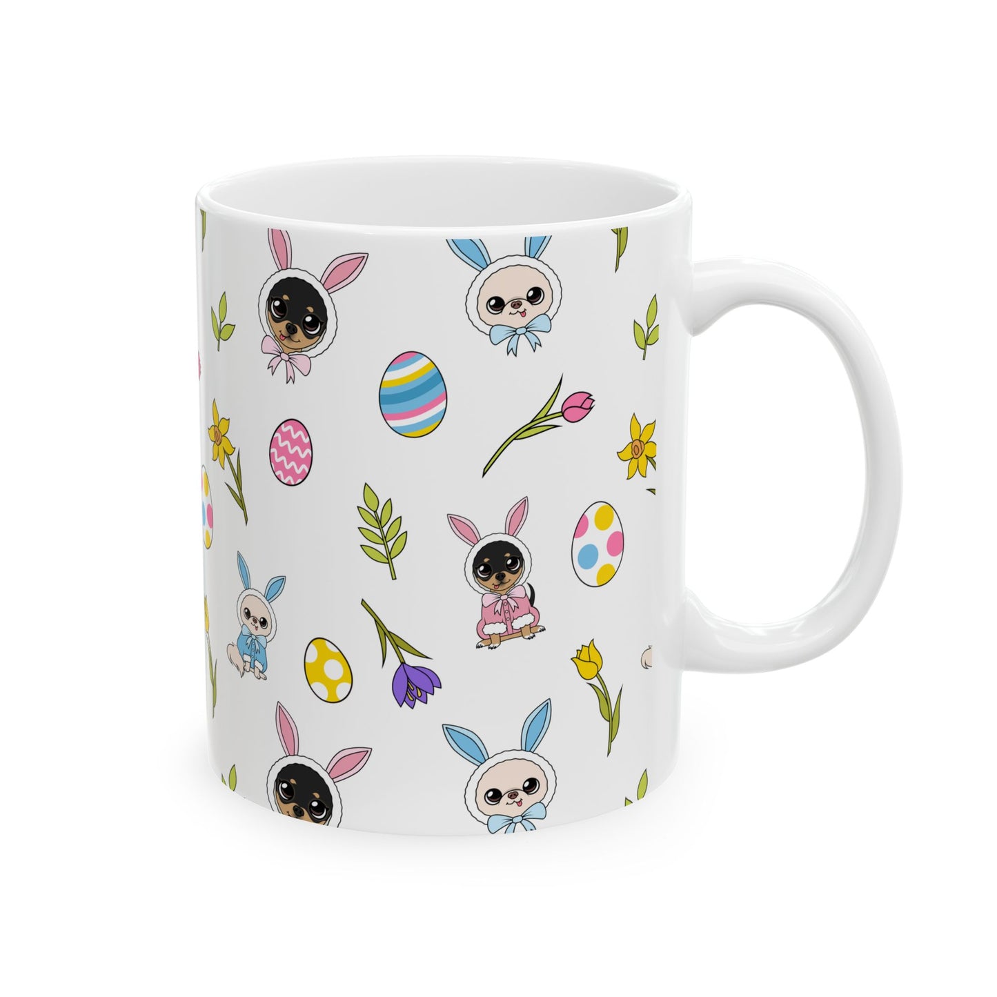 Cedric & Maya Easter Pattern Ceramic Mug – Gentle Spring Sips