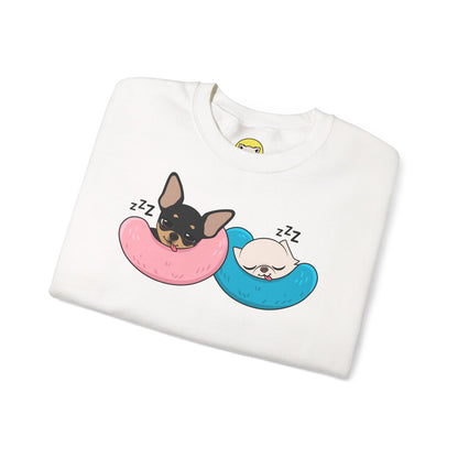 Nap Time Chihuahuas Unisex Crewneck Sweatshirt – Cozy Sibling Naps