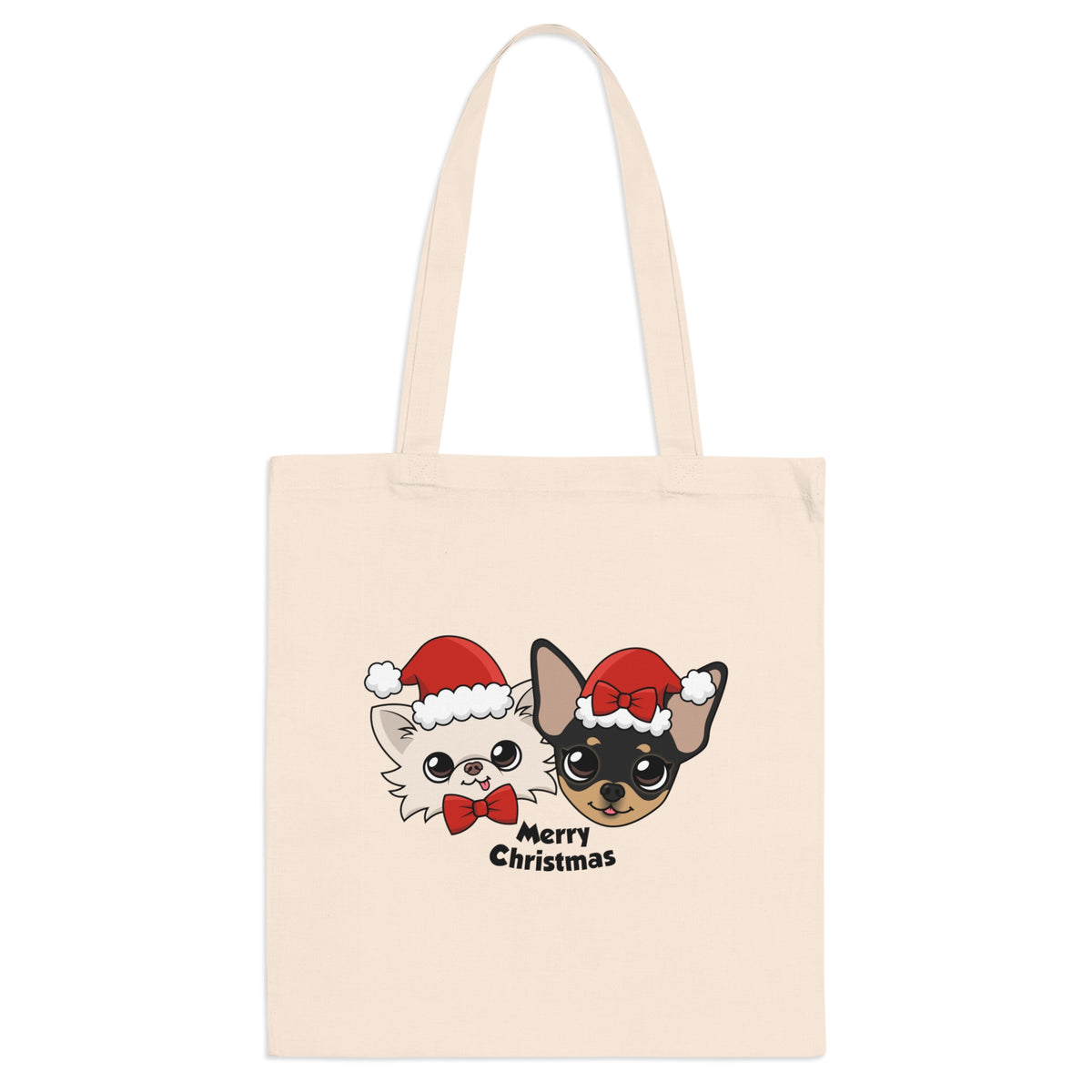 Cedric & Maya's Merry Christmas Cotton Tote - Tiny Chihuahua Shop