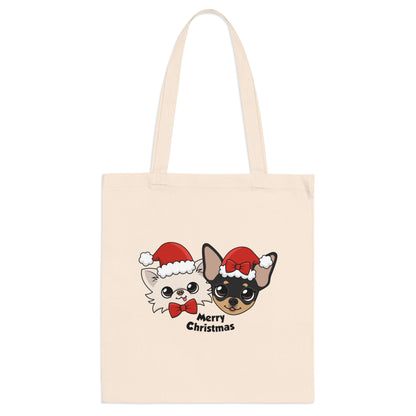 Cedric & Maya's Merry Christmas Cotton Tote - Tiny Chihuahua Shop