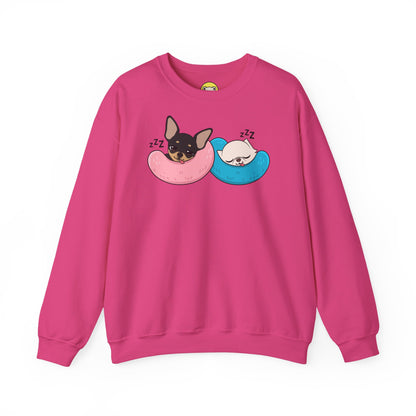 Nap Time Chihuahuas Unisex Crewneck Sweatshirt – Cozy Sibling Naps