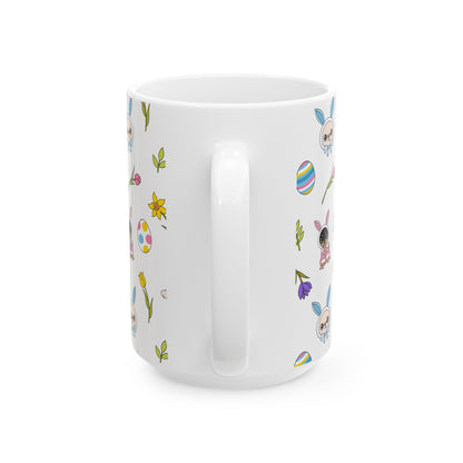 Cedric & Maya Easter Pattern Ceramic Mug – Gentle Spring Sips