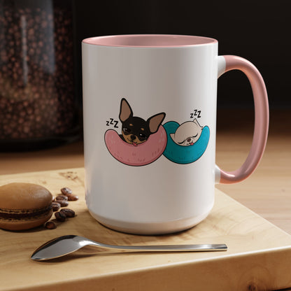Nap Time Chihuahuas Accent Coffee Mug – Cozy Sibling Snoozes