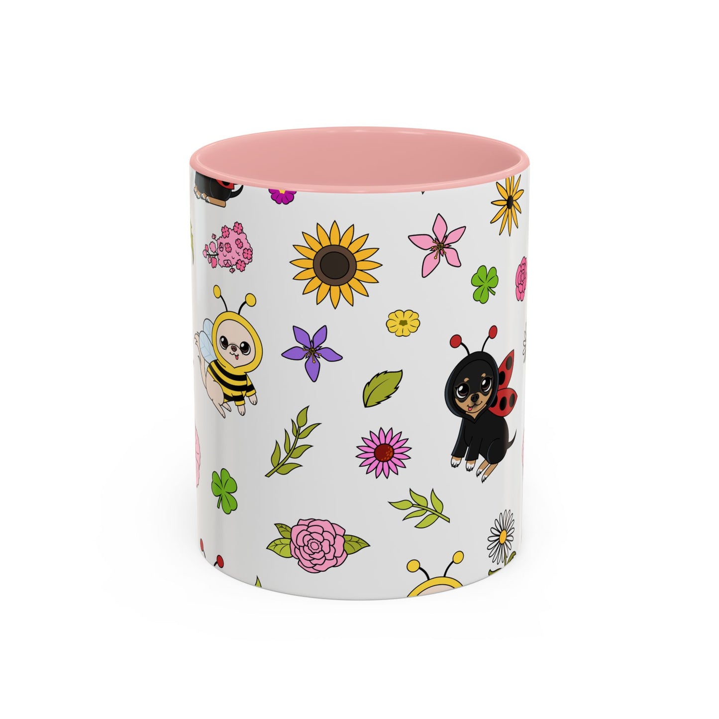 Bug‑Chis Pattern Accent Coffee Mug – Gentle Garden Sips