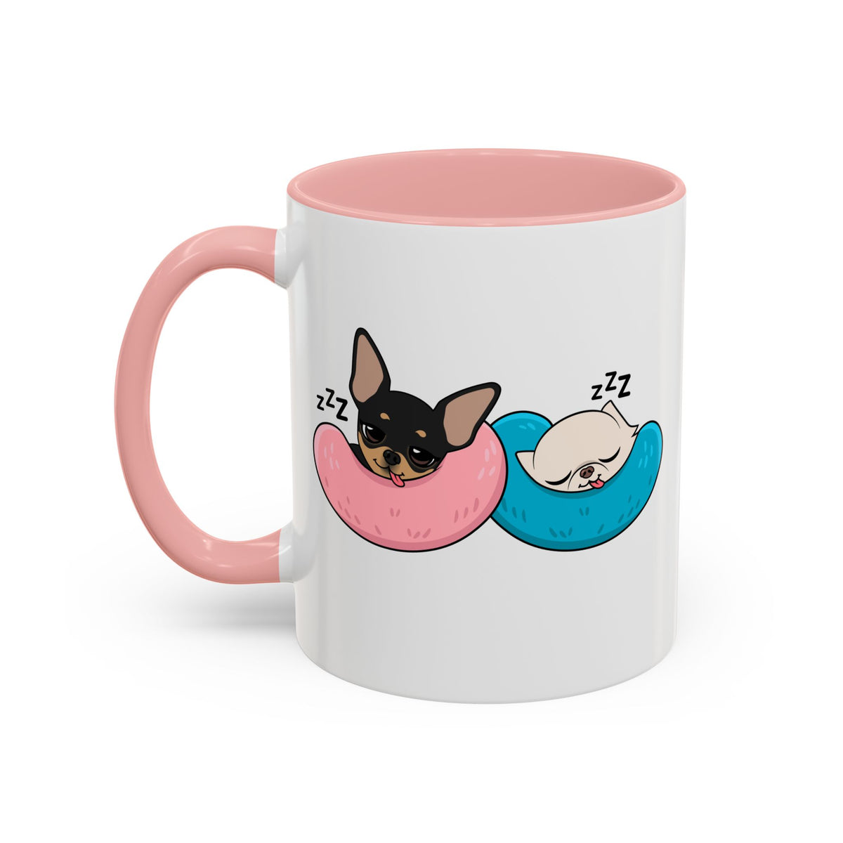 Nap Time Chihuahuas Accent Coffee Mug – Cozy Sibling Snoozes