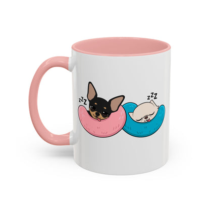 Nap Time Chihuahuas Accent Coffee Mug – Cozy Sibling Snoozes