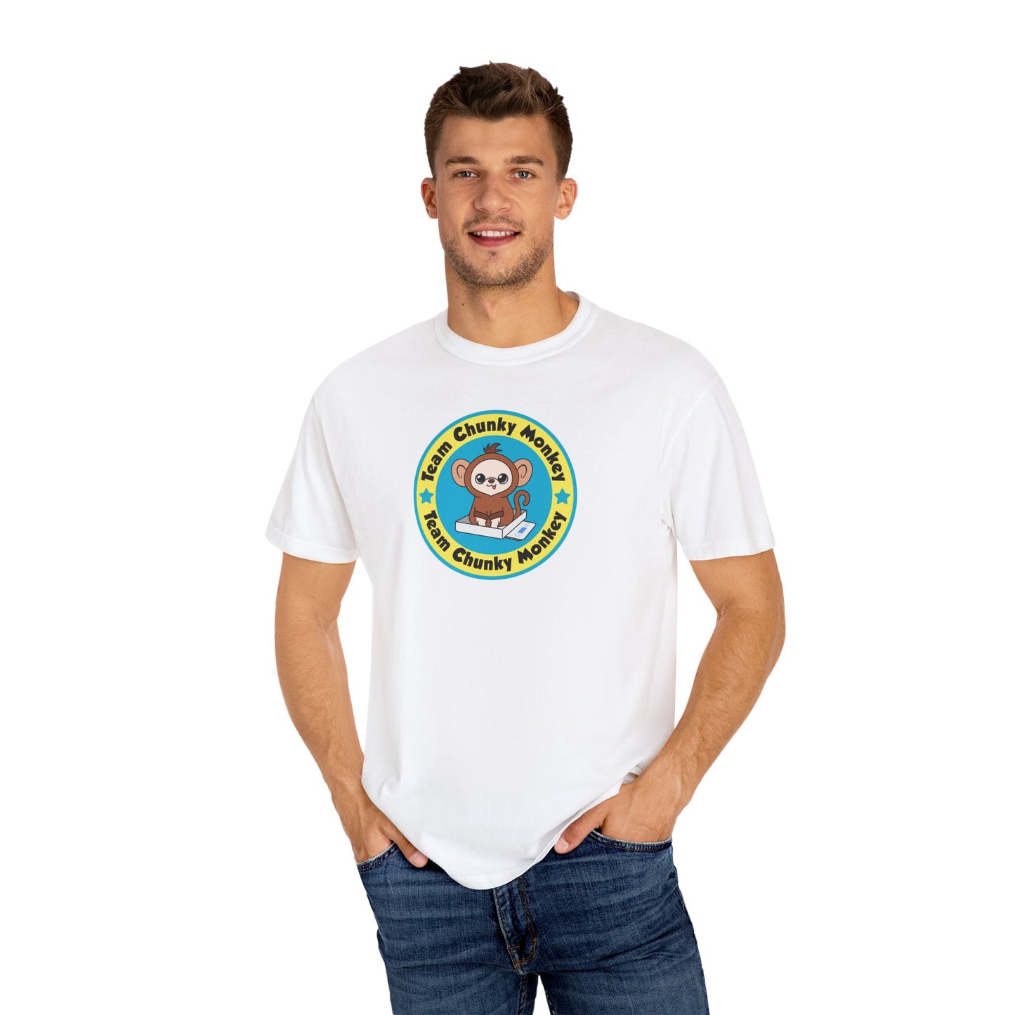 Team Chunky Monkey Badge Unisex Garment-Dyed T-shirt – Proud & Playful