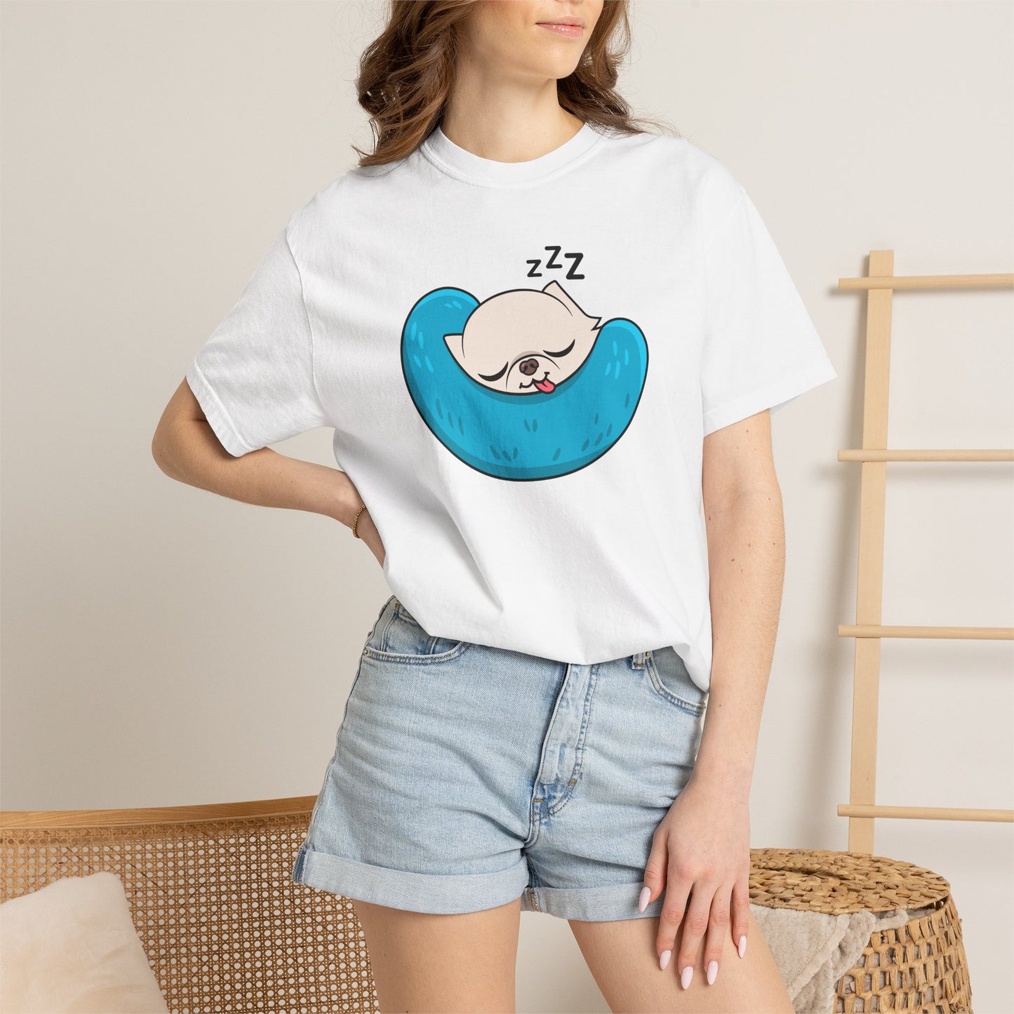 Sleepy Nap Time Cedric Garment-Dyed T-Shirt – Blue Calm