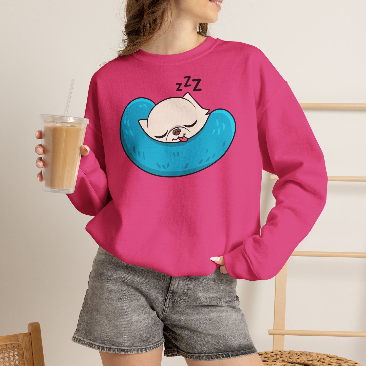 Sleepy Nap Time Cedric Unisex Crewneck Sweatshirt – Blue Calm