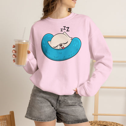 Sleepy Nap Time Cedric Unisex Crewneck Sweatshirt – Blue Calm