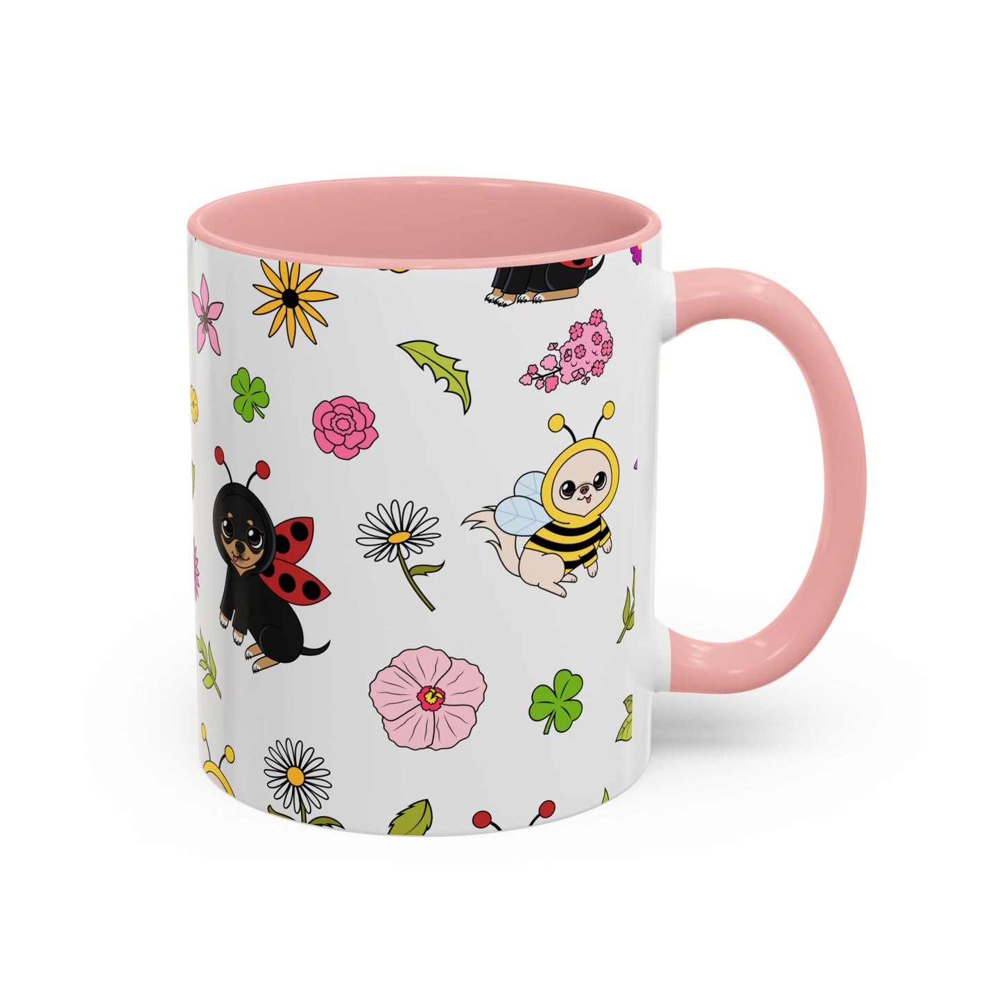 Bug‑Chis Pattern Accent Coffee Mug – Gentle Garden Sips