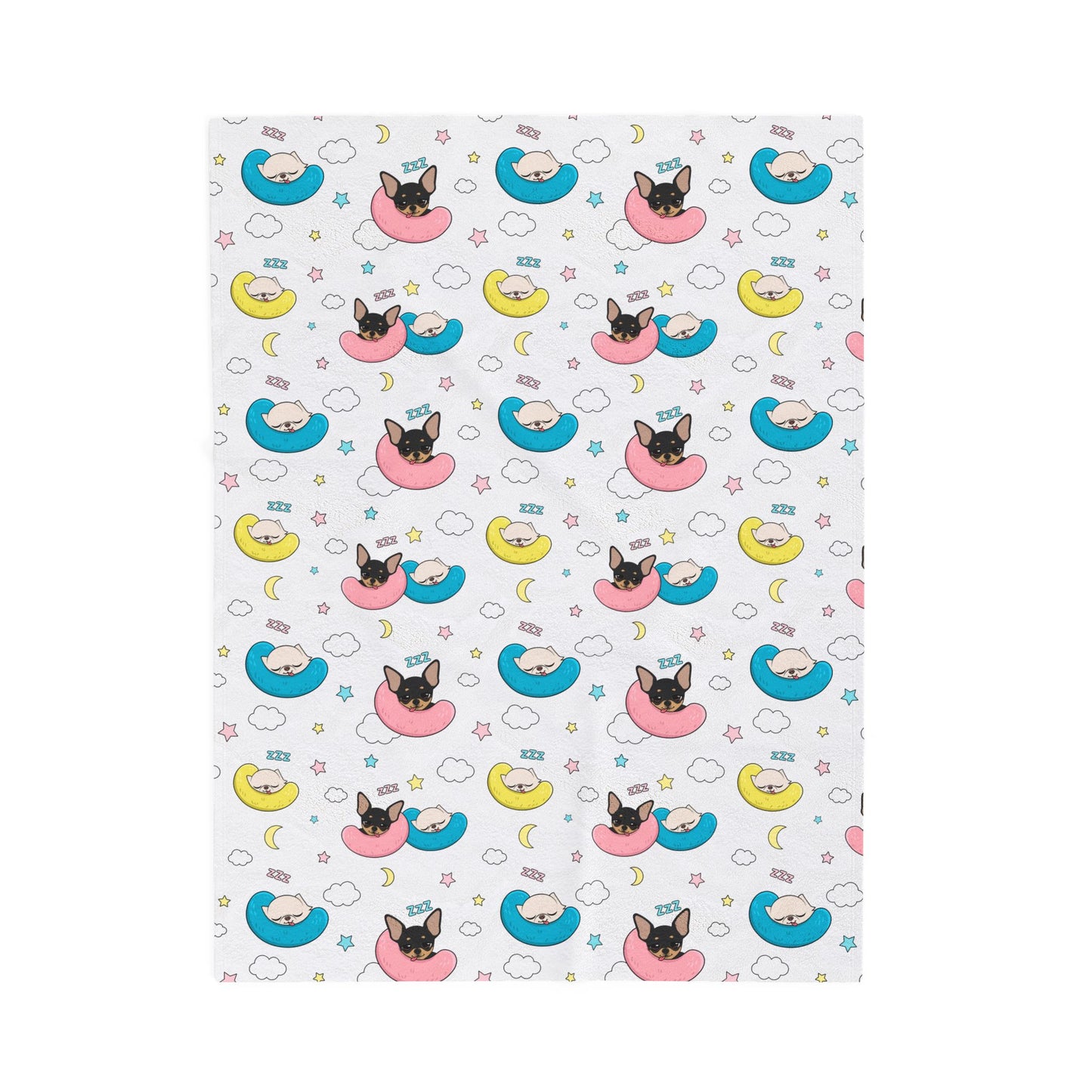Cedric & Maya Nap Time Pattern Velveteen Plush Blanket