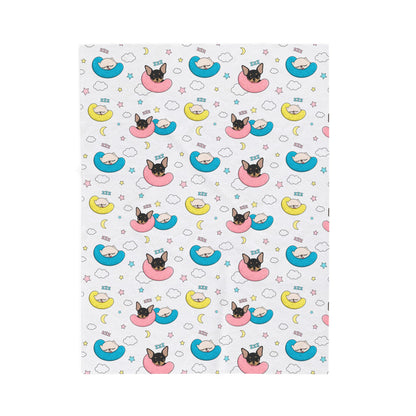 Cedric & Maya Nap Time Pattern Velveteen Plush Blanket