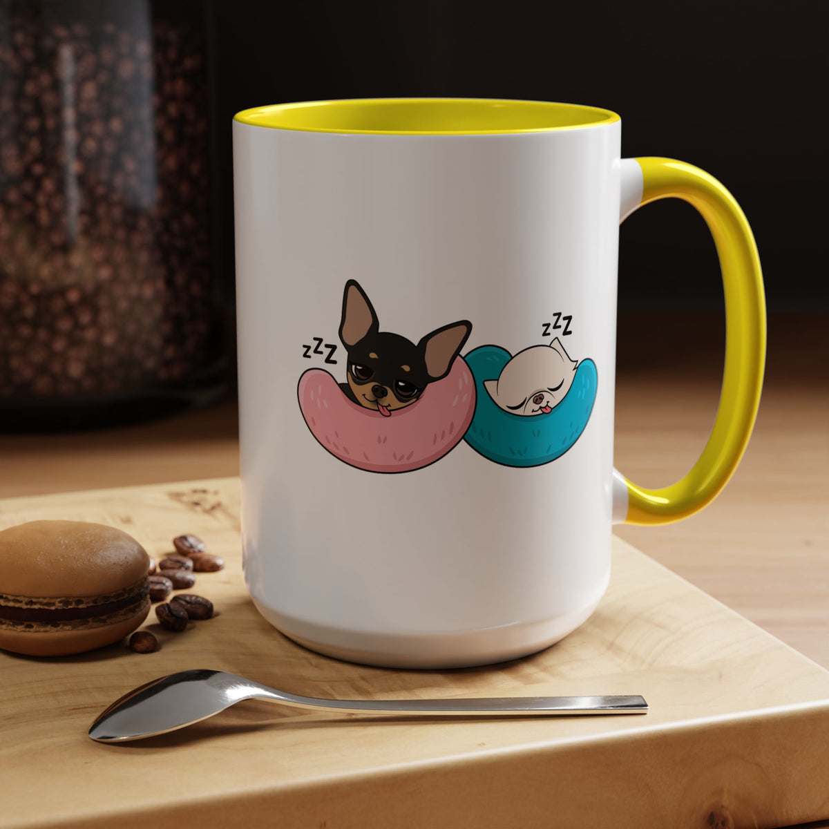 Nap Time Chihuahuas Accent Coffee Mug – Cozy Sibling Snoozes