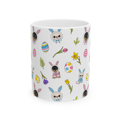 Cedric & Maya Easter Pattern Ceramic Mug – Gentle Spring Sips