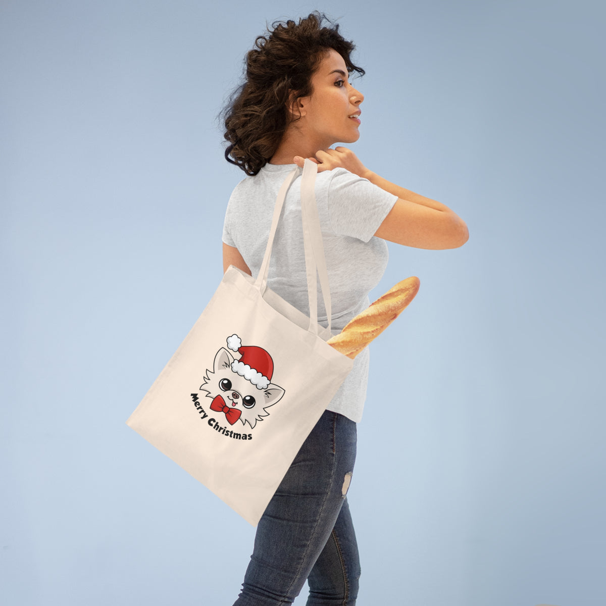 Cedric's Merry Christmas Cotton Tote - Tiny Chihuahua Shop