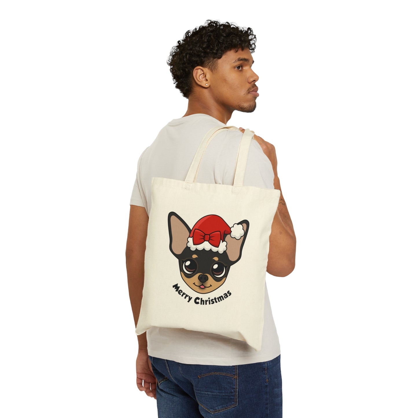 Maya's Merry Christmas Cotton Tote - Tiny Chihuahua Shop