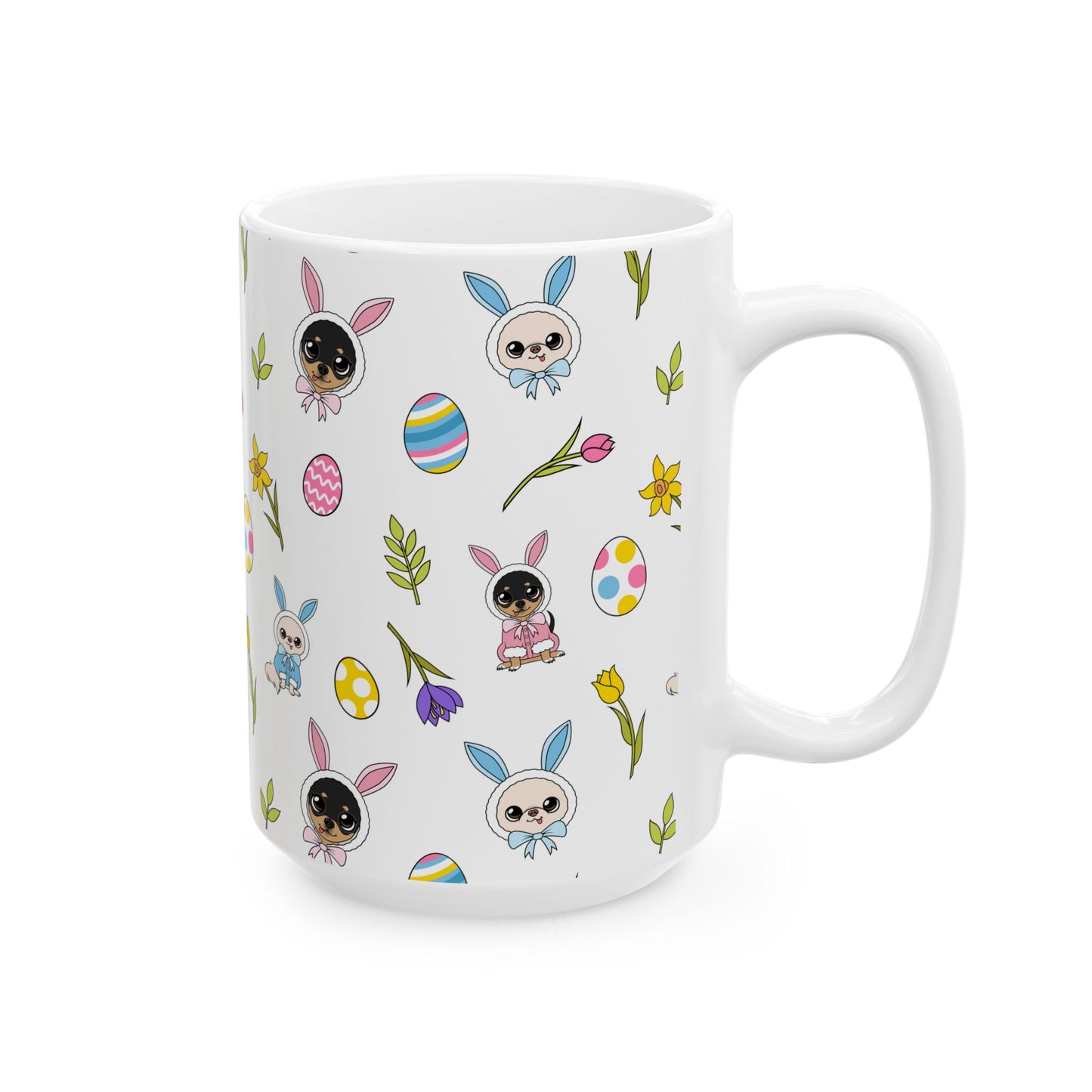 Cedric & Maya Easter Pattern Ceramic Mug – Gentle Spring Sips