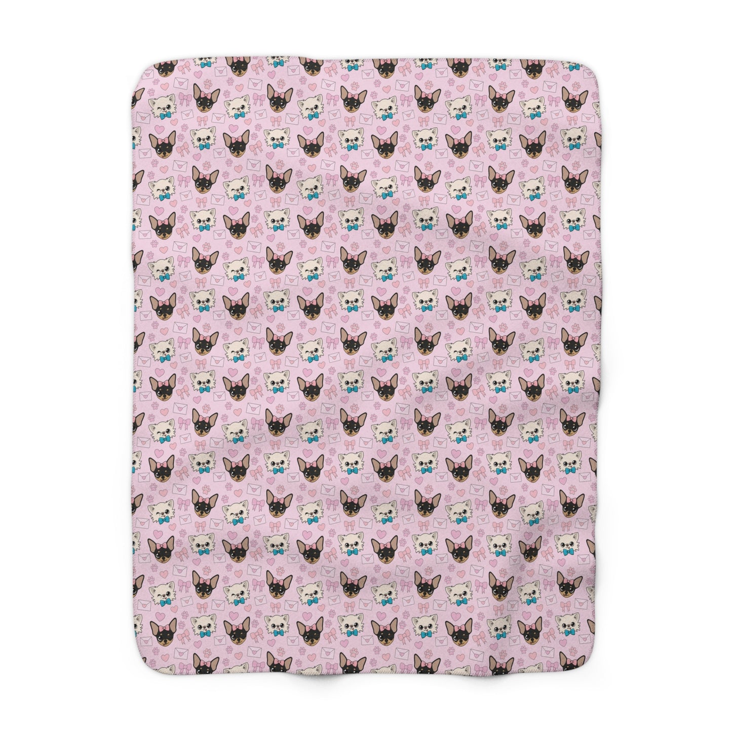 Cedric & Maya’s Pink Hearts Fleece Sherpa Blanket