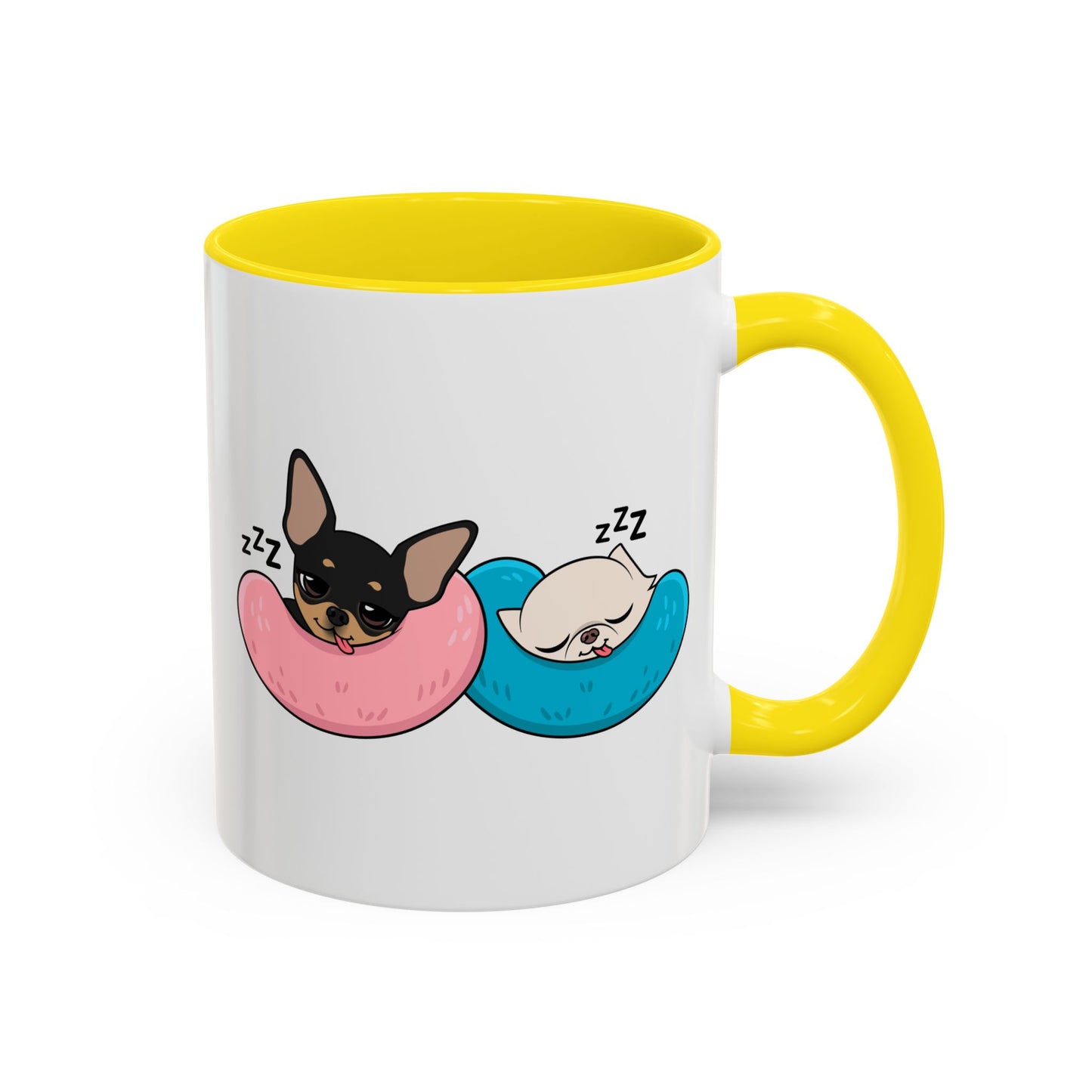 Nap Time Chihuahuas Accent Coffee Mug – Cozy Sibling Snoozes