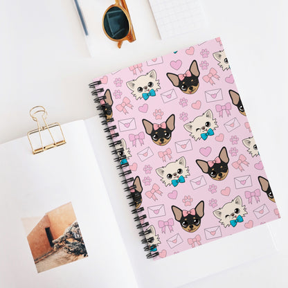 Cedric & Maya’s Pink Hearts Spiral Notebook – Everyday Love Notes