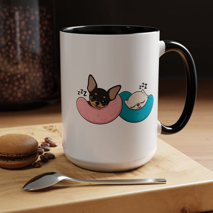 Nap Time Chihuahuas Accent Coffee Mug – Cozy Sibling Snoozes