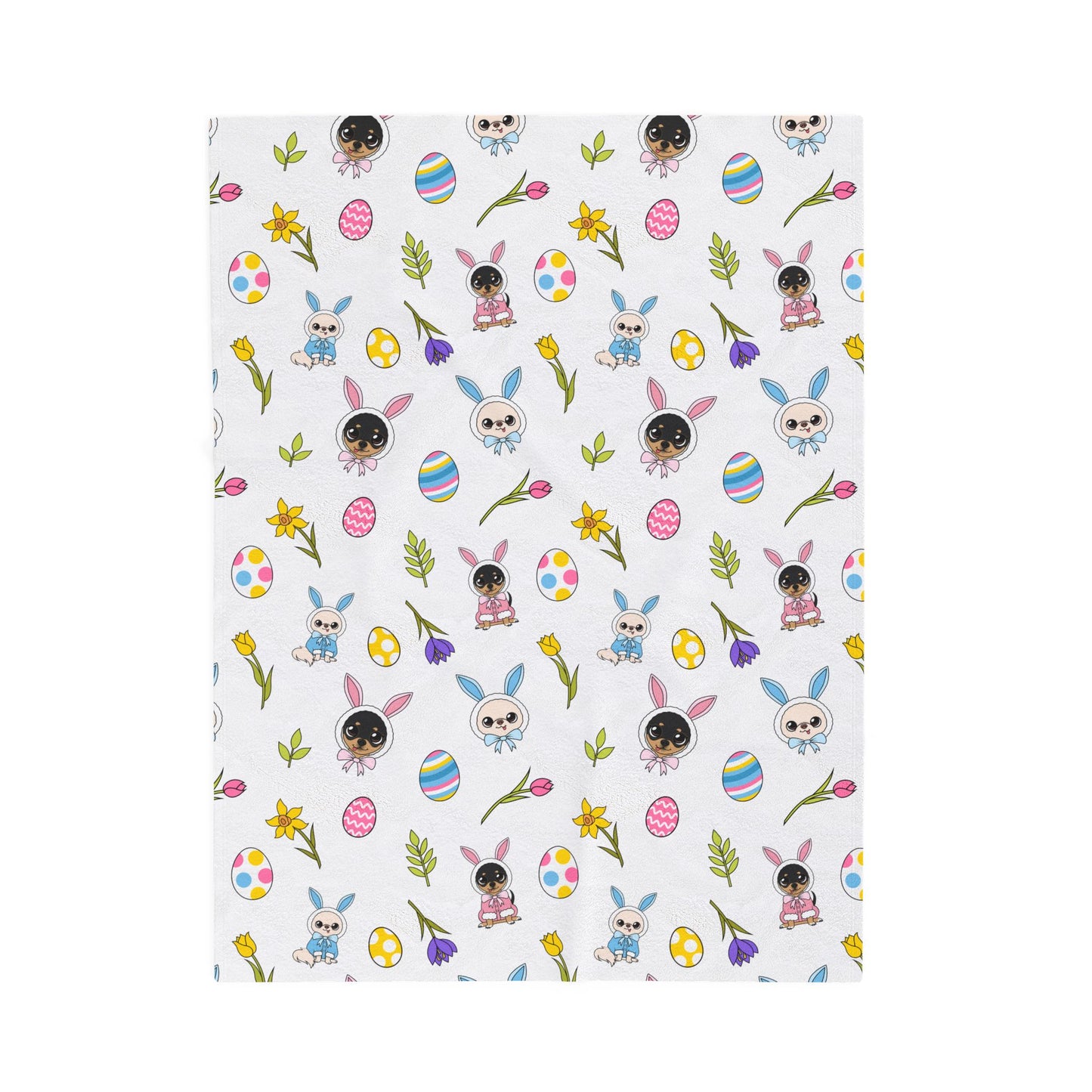 Cedric & Maya Easter Pattern Velveteen Plush Blanket