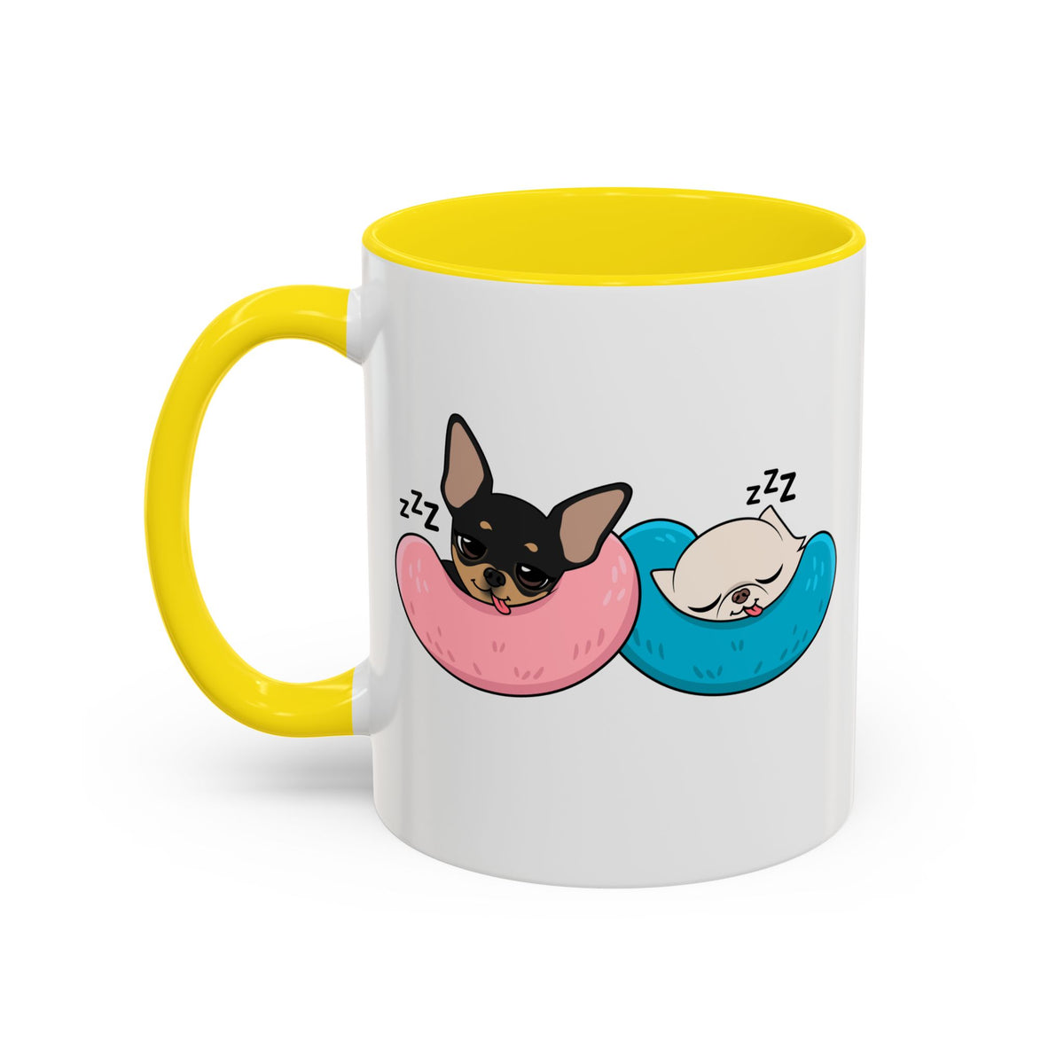Nap Time Chihuahuas Accent Coffee Mug – Cozy Sibling Snoozes