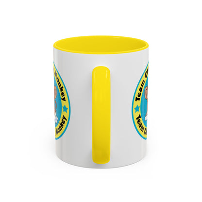 Team Chunky Monkey Badge Accent Mug – Cheerful Tiny Team Spirit