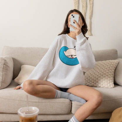 Sleepy Nap Time Cedric Unisex Crewneck Sweatshirt – Blue Calm