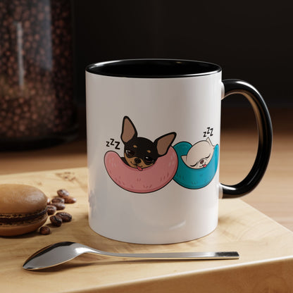 Nap Time Chihuahuas Accent Coffee Mug – Cozy Sibling Snoozes