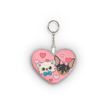 Cedric and Maya's Sibling Heart Pink Mini Plush Keychain