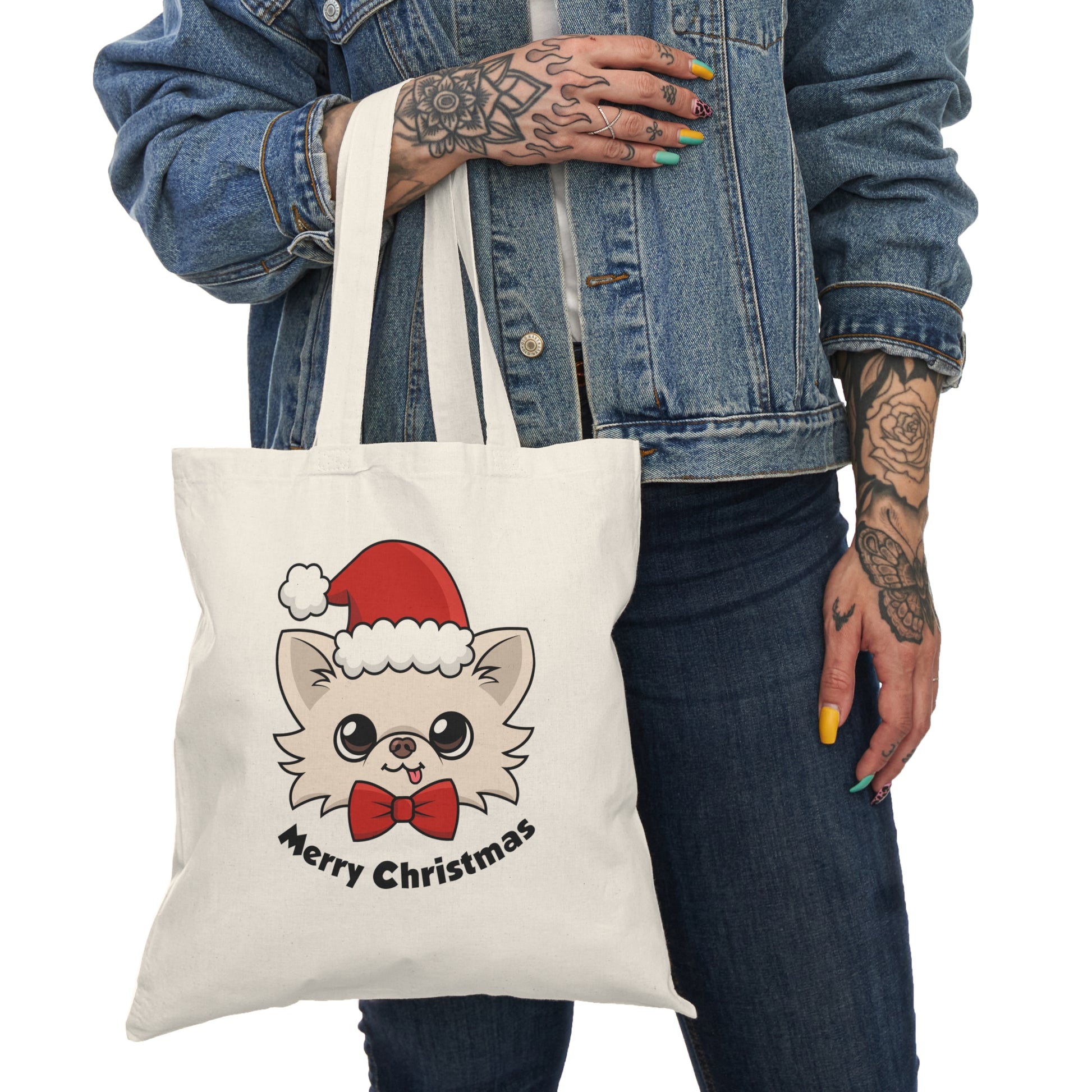 Cedric's Merry Christmas Cotton Tote - Tiny Chihuahua Shop