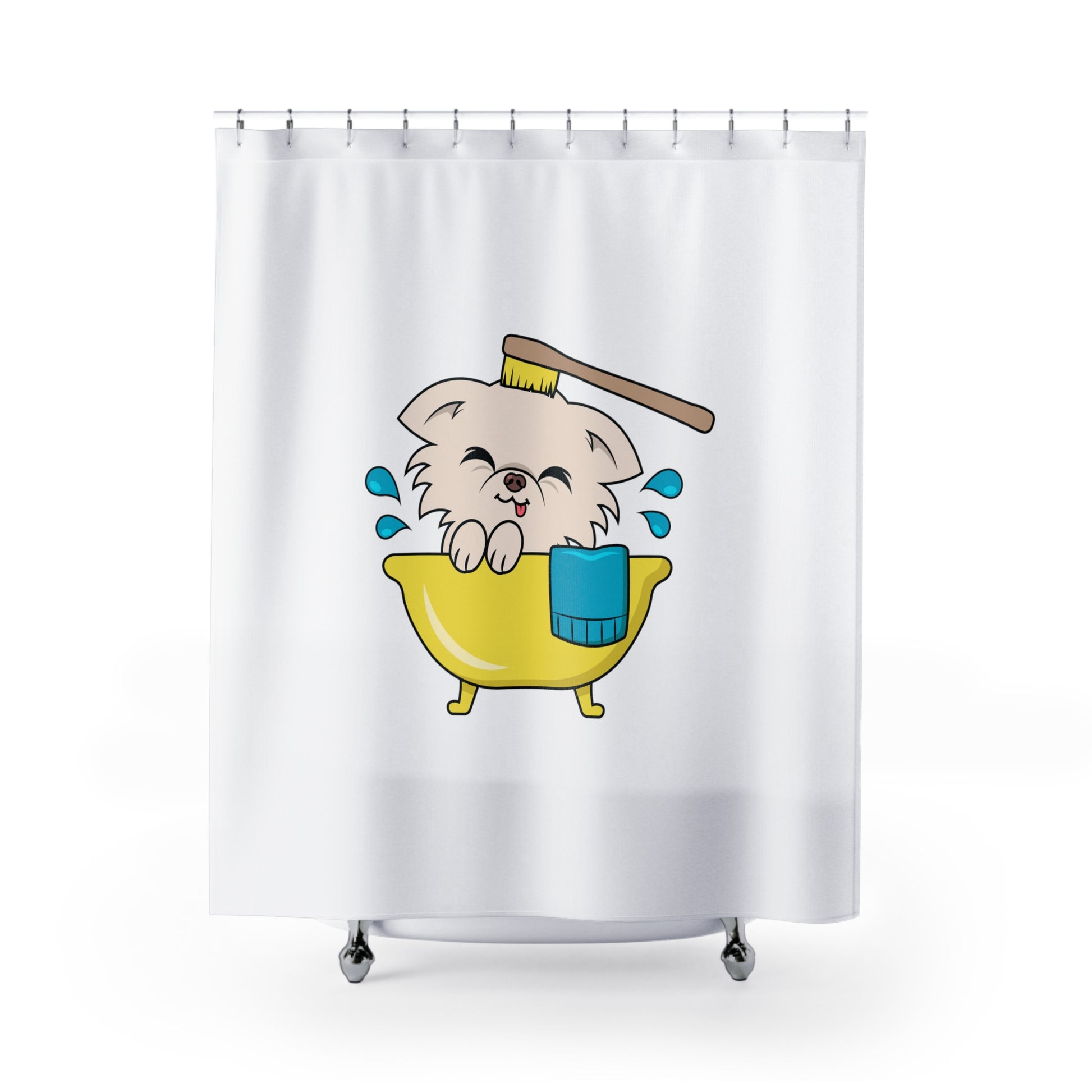 Cedric's Bath Time Bubbles Shower Curtain - Tiny Chihuahua Shop