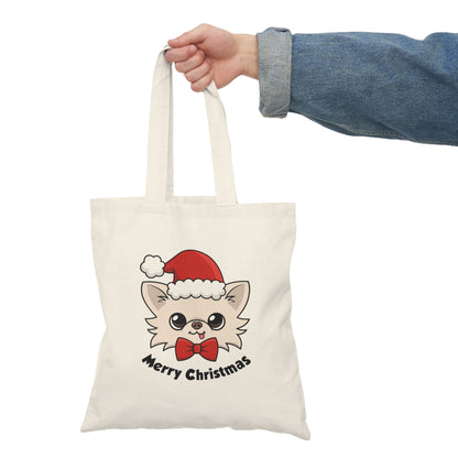 Cedric's Merry Christmas Cotton Tote - Tiny Chihuahua Shop