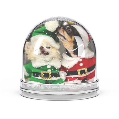 Snow Globe - Elf Cedric and Santa Maya Figurines