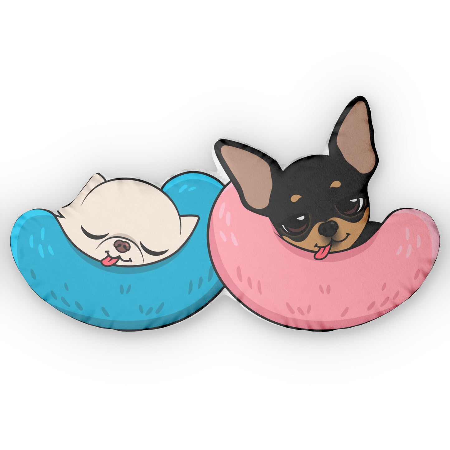 Extra Large Nap Time Chihuahuas Custom Shaped Pillow – Cozy Sibling Naps
