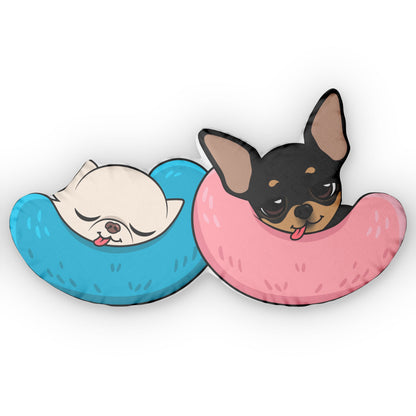 Extra Large Nap Time Chihuahuas Custom Shaped Pillow – Cozy Sibling Naps