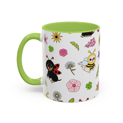 Bug‑Chis Pattern Accent Coffee Mug – Gentle Garden Sips