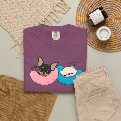 Nap Time Chihuahuas Unisex Garment-Dyed T-Shirt – Cozy Sibling Naps