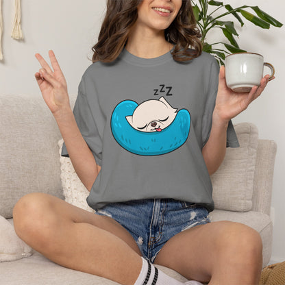 Sleepy Nap Time Cedric Garment-Dyed T-Shirt – Blue Calm