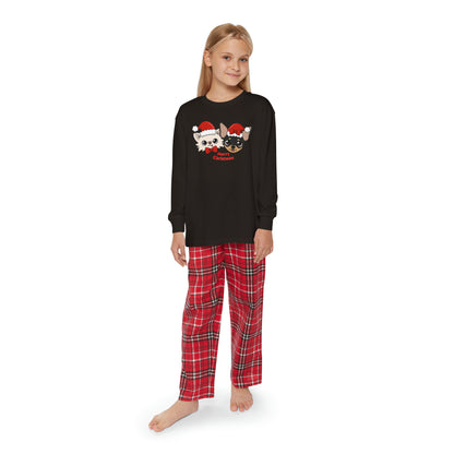 Cedric and Maya Merry Christmas Youth Long Sleeve Holiday Outfit Set - Tiny Chihuahua Shop