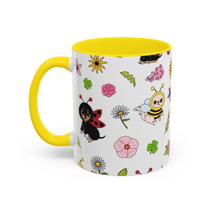 Bug‑Chis Pattern Accent Coffee Mug – Gentle Garden Sips