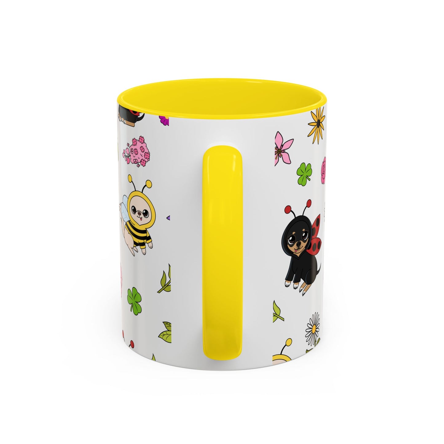 Bug‑Chis Pattern Accent Coffee Mug – Gentle Garden Sips