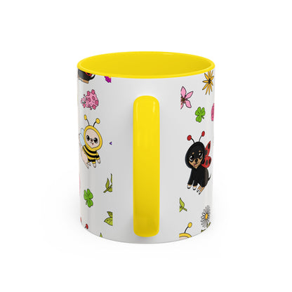 Bug‑Chis Pattern Accent Coffee Mug – Gentle Garden Sips