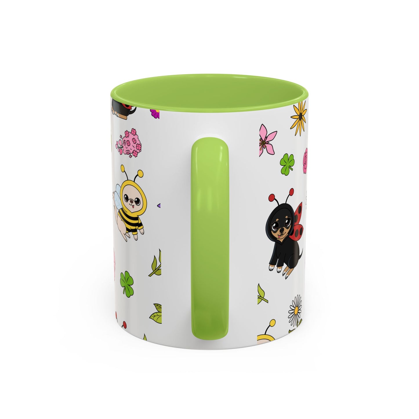 Bug‑Chis Pattern Accent Coffee Mug – Gentle Garden Sips